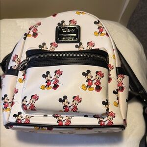 Loungefly Cream and Black Disney Backpack
